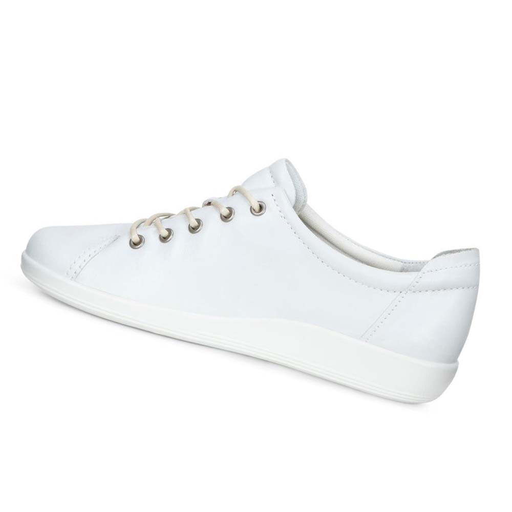 Women's Ecco Soft 2.0 Tie Sneakers White | Canada 231HAP